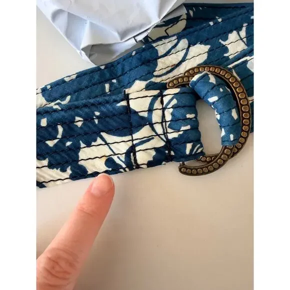 J. Crew Cotton Quilted Floral Belt - M/L - Adjustable - Picture 5 of 5